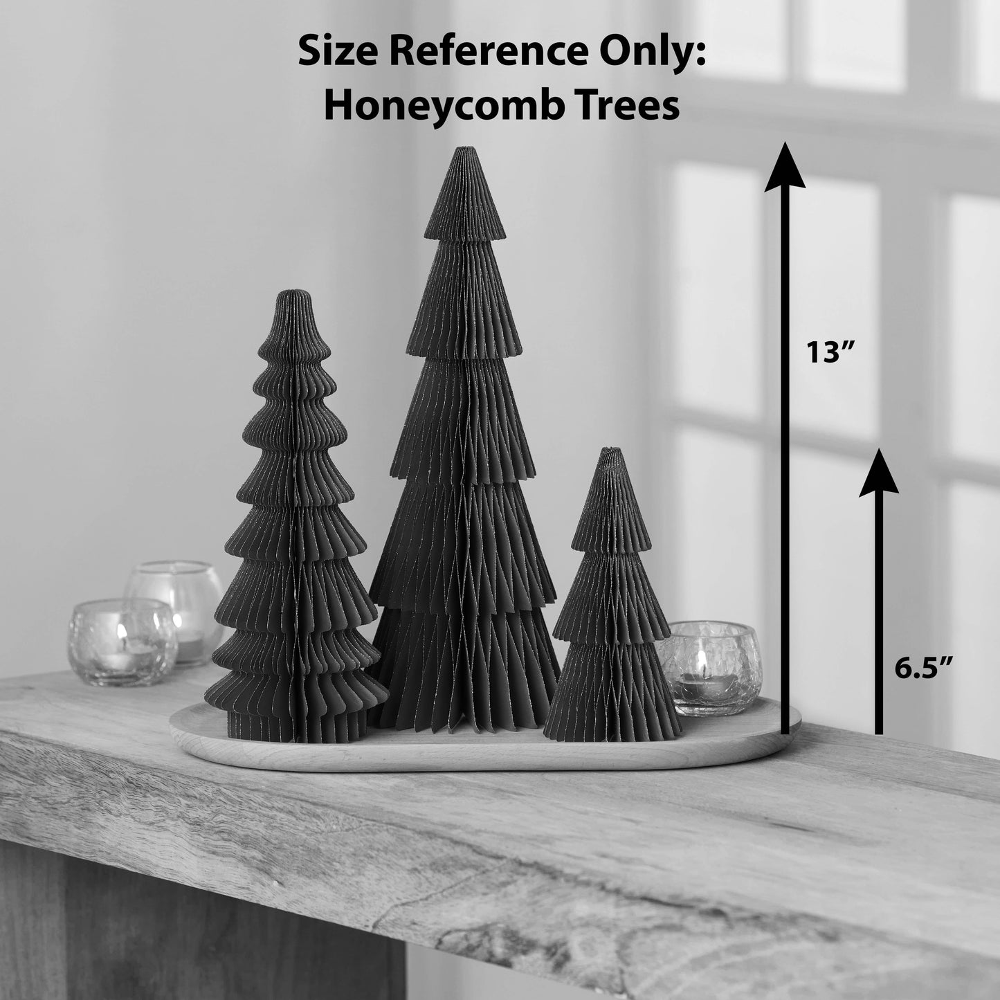 Honeycomb trees, vintage folding paper, Christmas, Winter