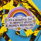 Respect pronouns sticker lgbtq hydroflask planner
