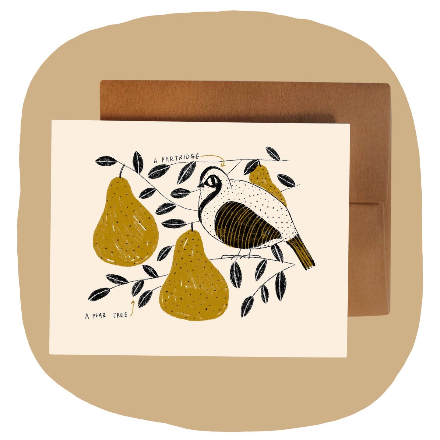 PARTRIDGE IN A PEAR TREE Holiday Greeting Card