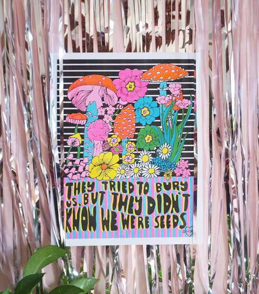 11" x 14" Seeds Risograph Print