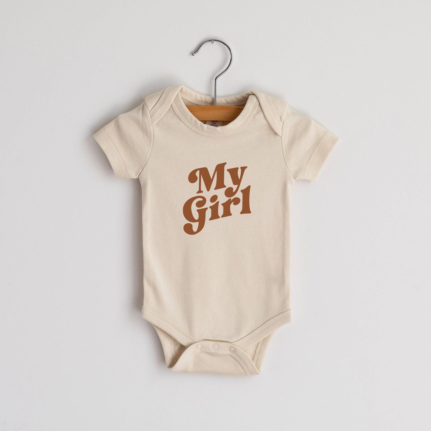 Cream My Girl Organic Baby Bodysuit