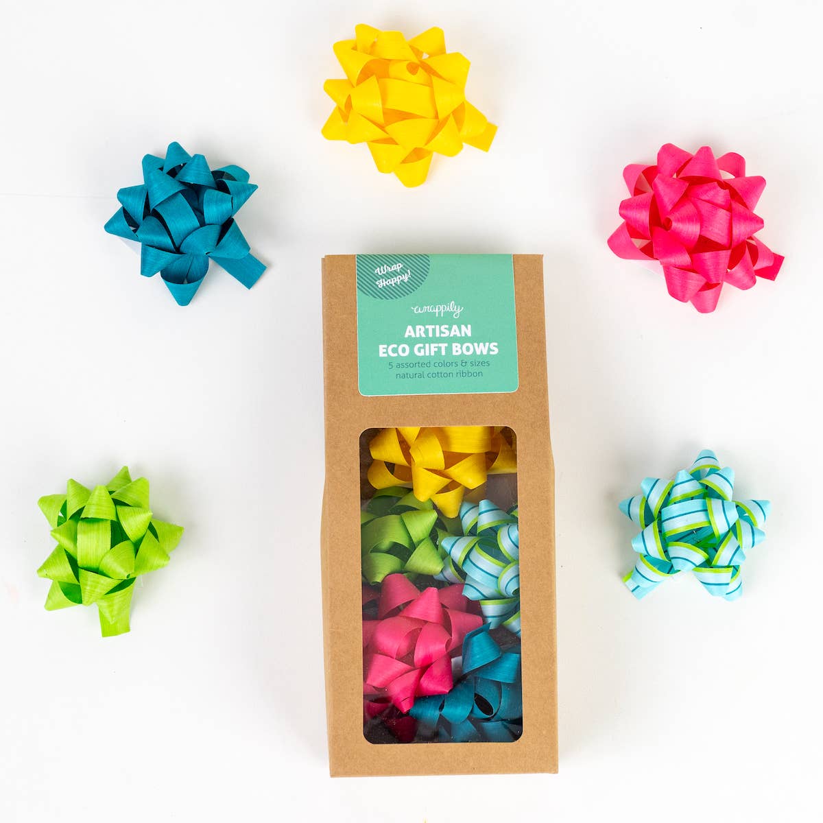 Eco Gift Bows • Artisanal Natural Cotton • Brights Mix