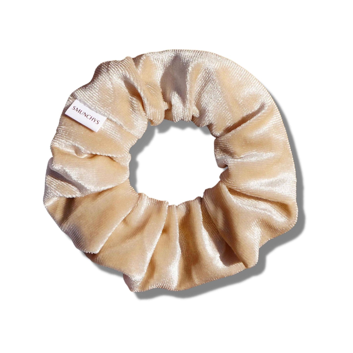 Velvet Cream Zipper Pocket Scrunchie