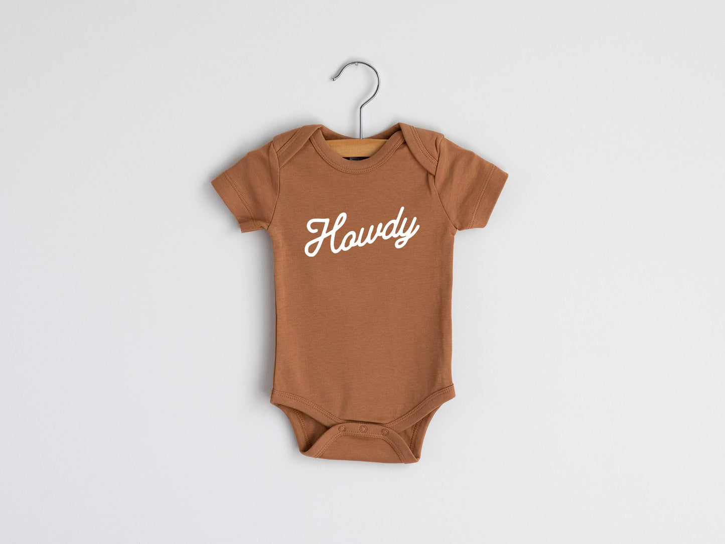 Howdy Modern Organic Baby Bodysuit • Camel Outfit