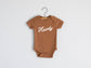 Howdy Modern Organic Baby Bodysuit • Camel Outfit