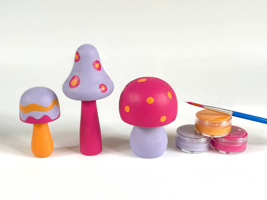 DIY Painted Mushroom Kit- bright