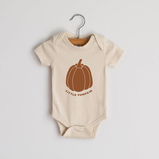 Little Pumpkin Cream Organic Baby Bodysuit