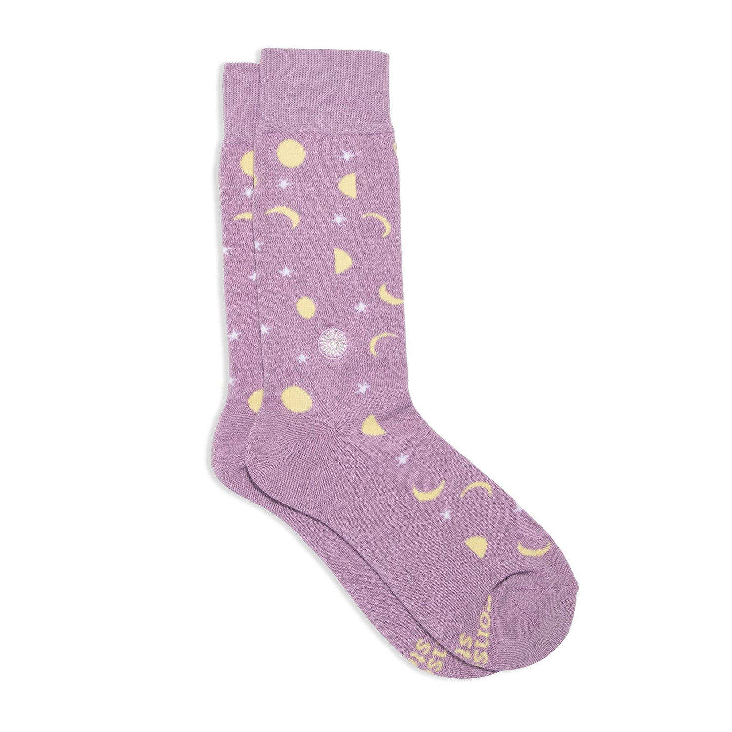 Socks that Support Mental Health (Purple Moons): Medium