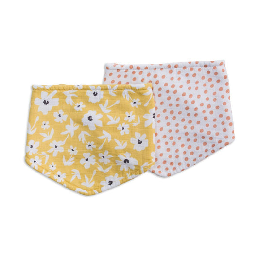 2-pack Bandana Bibs - Wildflowers & Dots