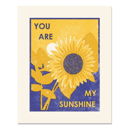 Sunflowers Letterpress Art Print
