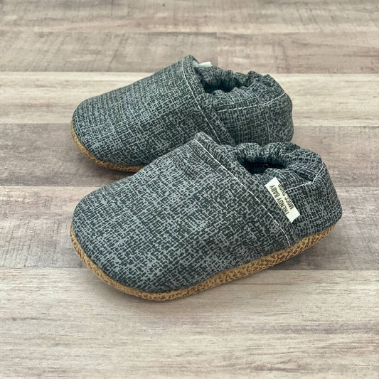 Burlap Black Textured Moccasins