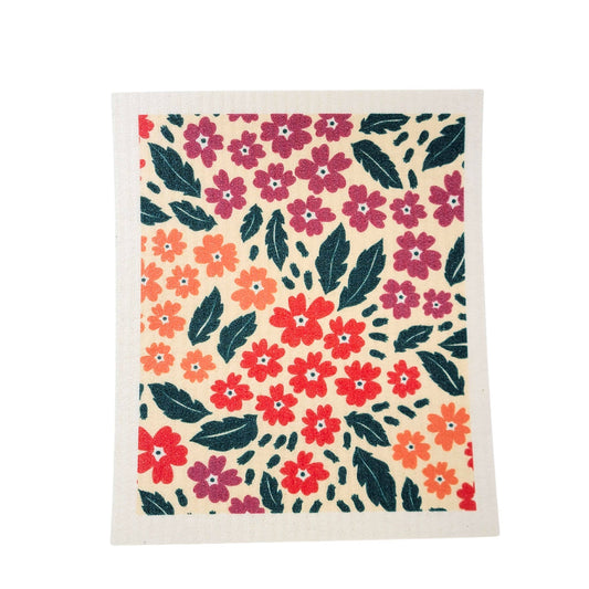 Summer Flower Patterned Swedish Dishcloths - Sponge Cloth